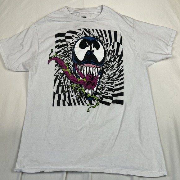 Marvel Other - Marvel Venom Graphic T-Shirt Mens Medium White Mad Engine Psychedelic Swirl Tee